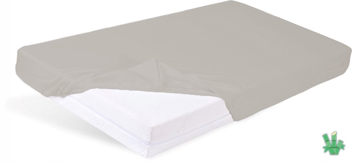 Luxe Bamboe Hoeslaken 90x200cm Beige, tot 20cm matrashoogte