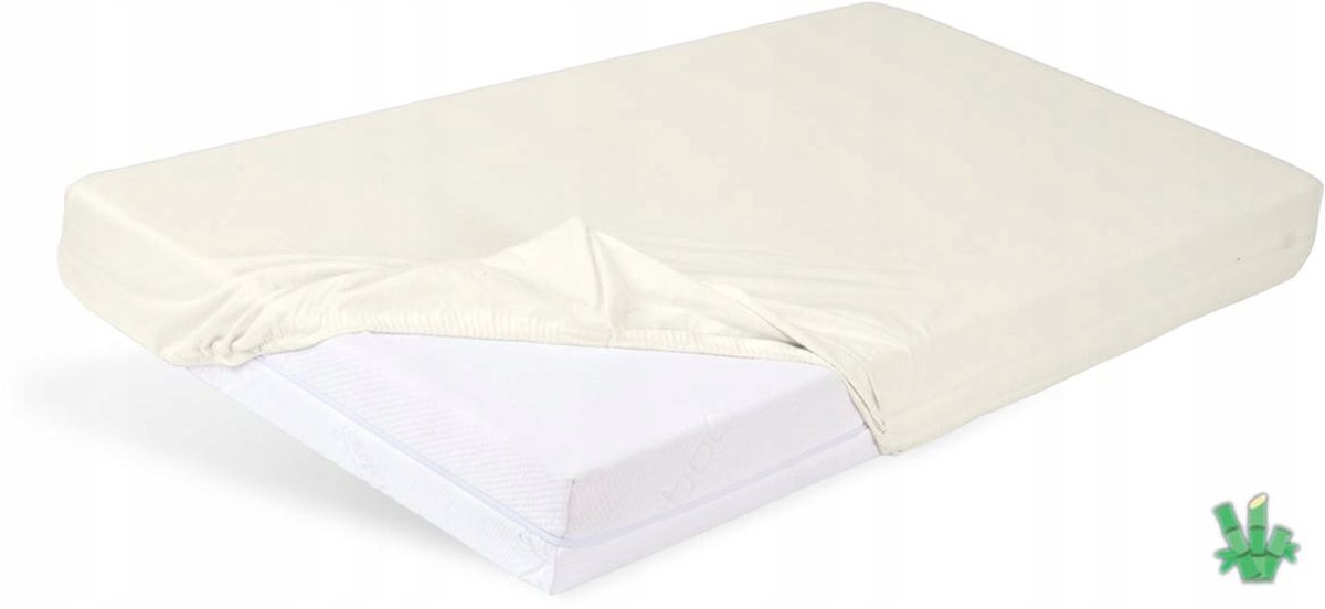 Bamboe hoeslaken met elastiek 90x200 cm crème 140 g/m²