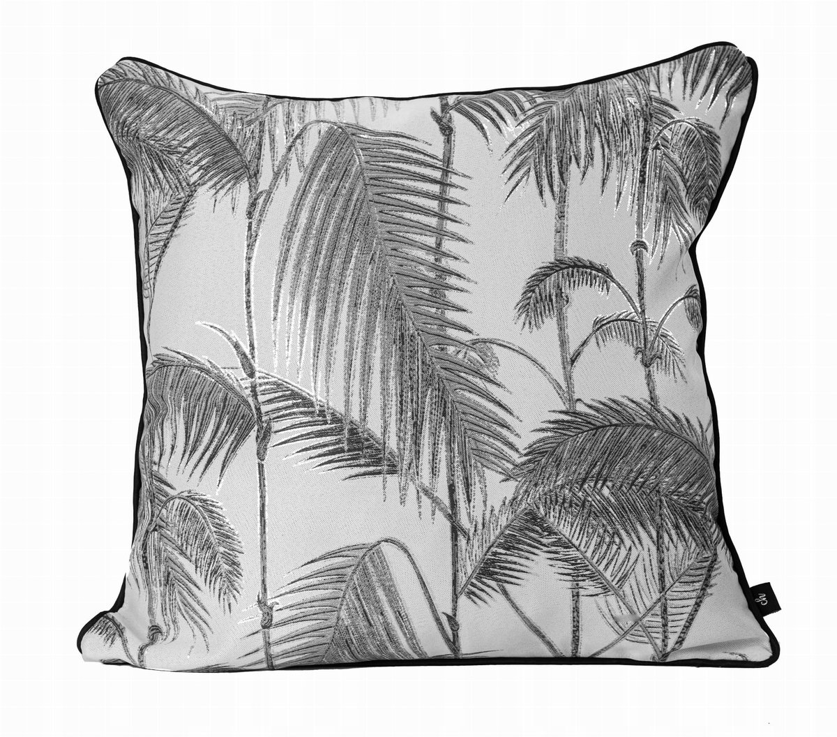 Decoratieve kussenhoezen 45x45cm - Chic Bold Palmen Zilver