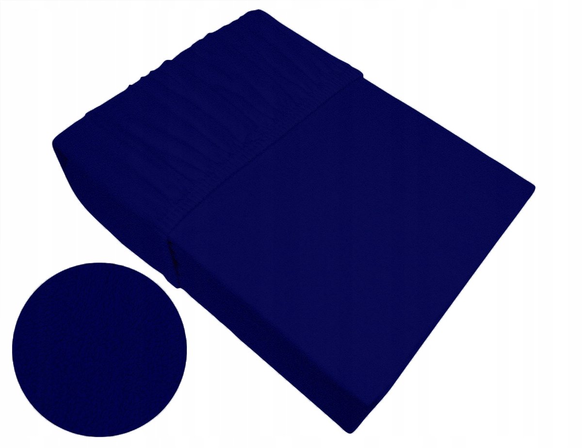 Fleece hoeslaken met elastiek 180x200cm marineblauw, 25cm hoekhoogte