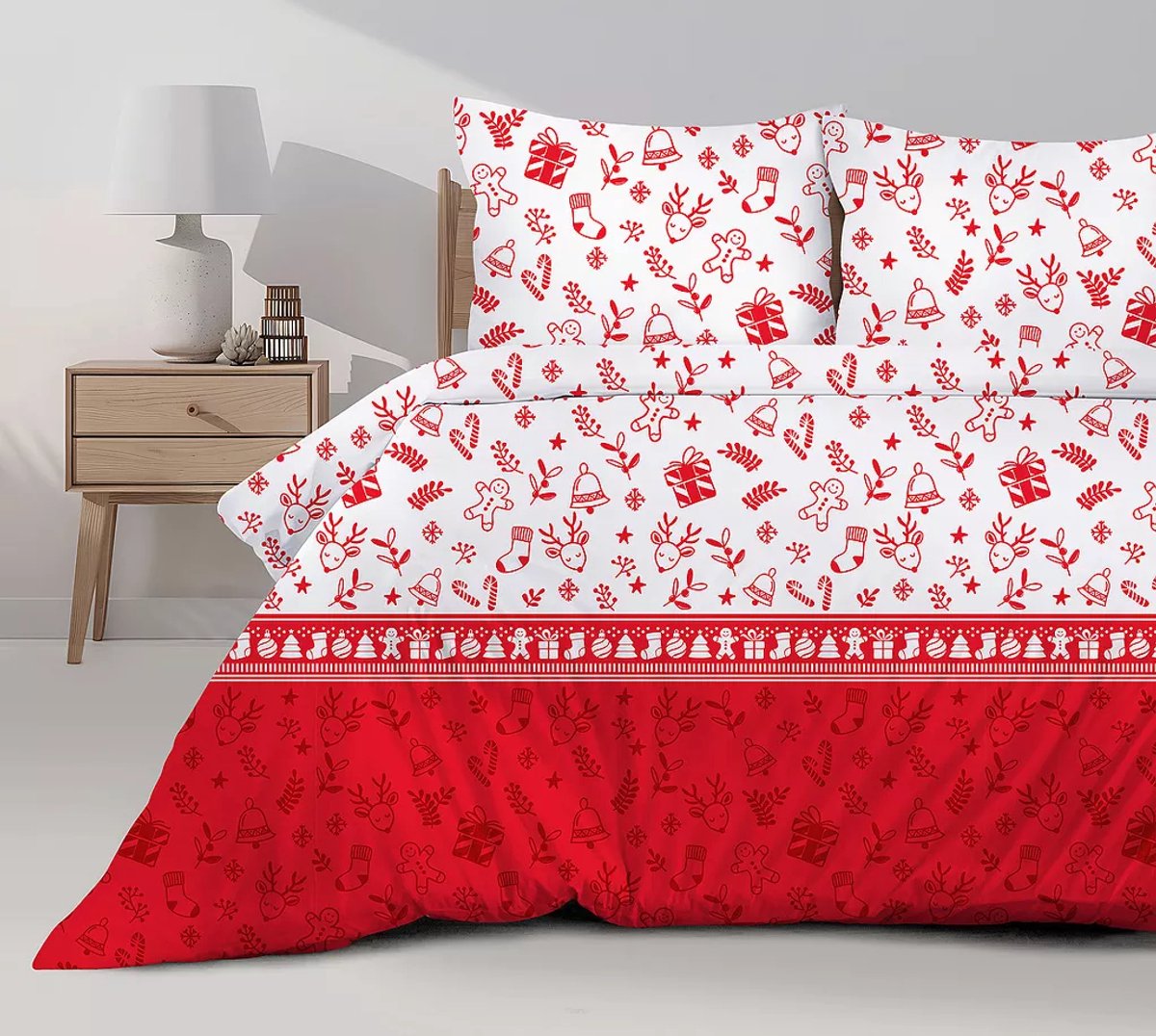 Greno Bielbaw Premium Katoenen Kerst Dekbedovertrek 140x200 cm