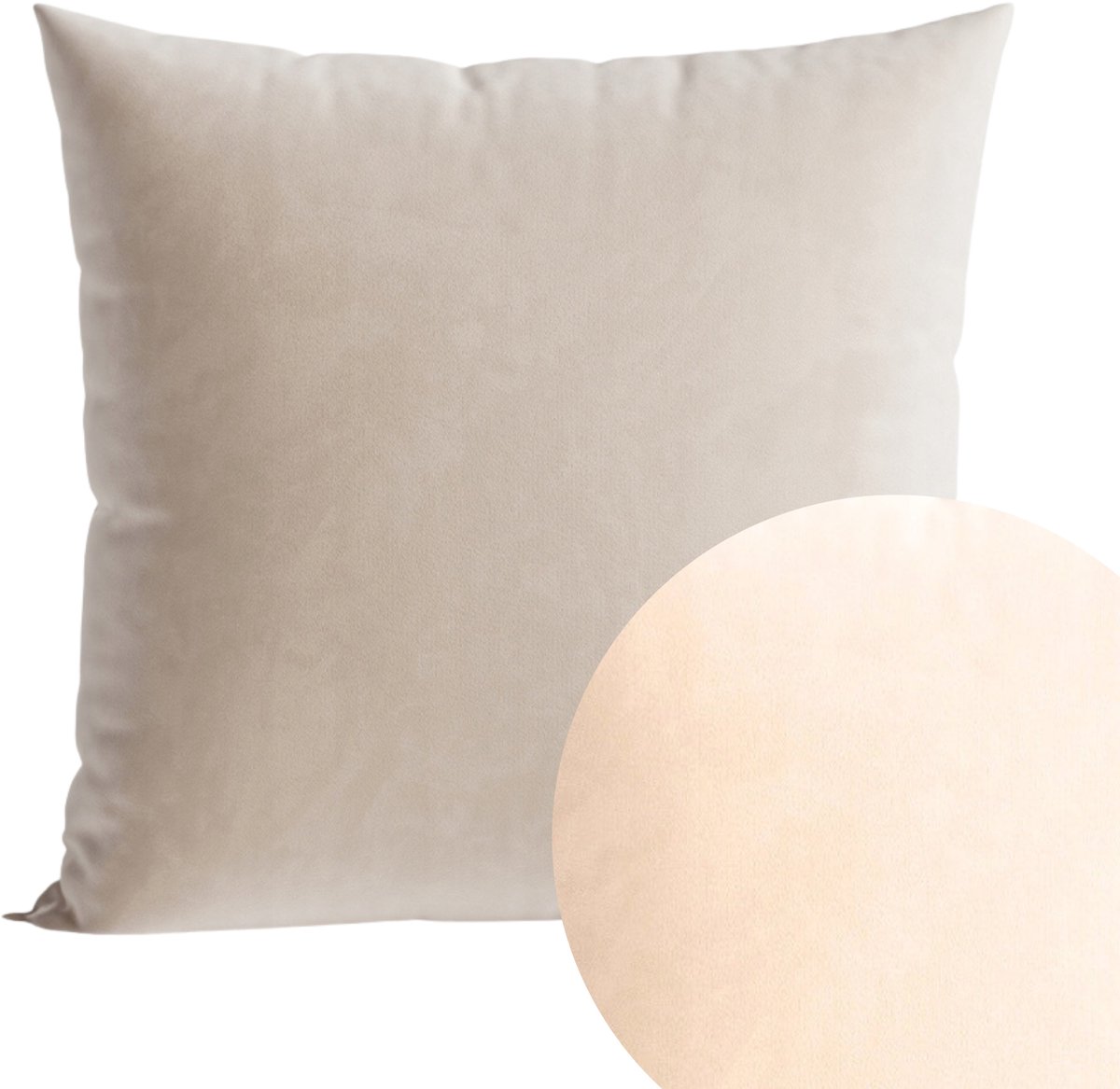 Crème Decoratieve Kussensloop Velours 40x40 cm - Zacht & Elegant