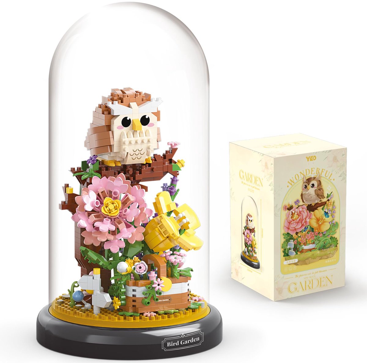 Namajunas - Kunstbloemen Boeket - Bloemenboeket in Stolp - Bouwsets Volwassenen - Dierentuin Serie Collection - Botanical Bloemen - Bouwsets - Niet geschikt voor LEGO - Uil - Decoratie voor Huis, Cadeau, Kerst, Oudjaar, Nieuwjaar