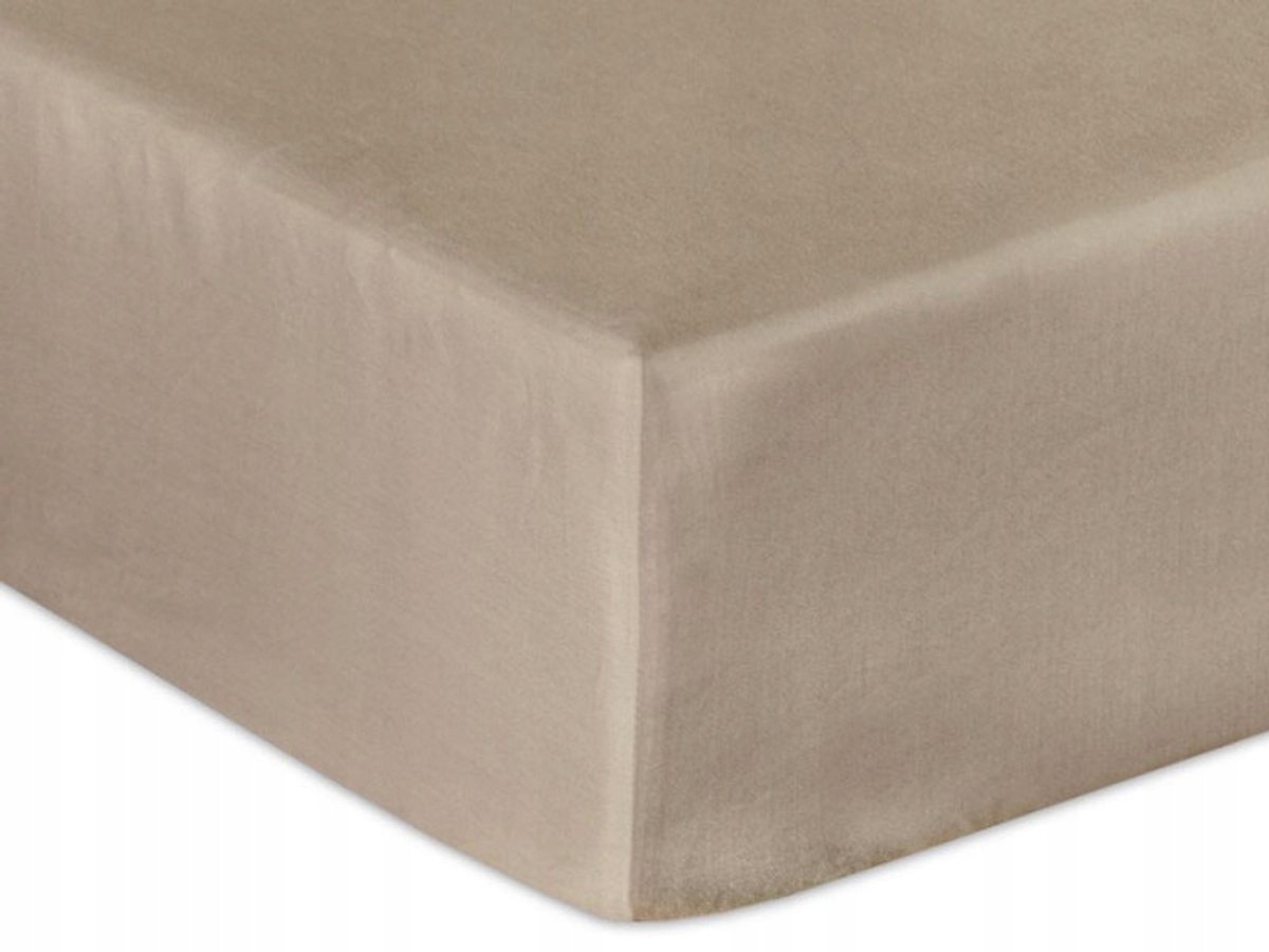 Beige Satijnen Hoeslaken met Elastiek 200x220cm