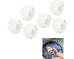 6-stuks wasballen -Wasballen voor wasmachine - Herbruikbare wasballen - Siliconen wasballen - Anti-klit wasballen - Huishoudelijke wasballen - Geschikt voor wasmachines, drogers en stoomdrogers - Wit