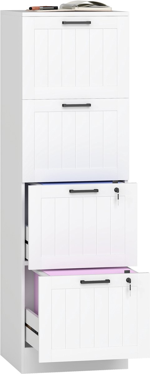 HOMCOM-Archiefkast-MDF-40x40x131cm-Wit