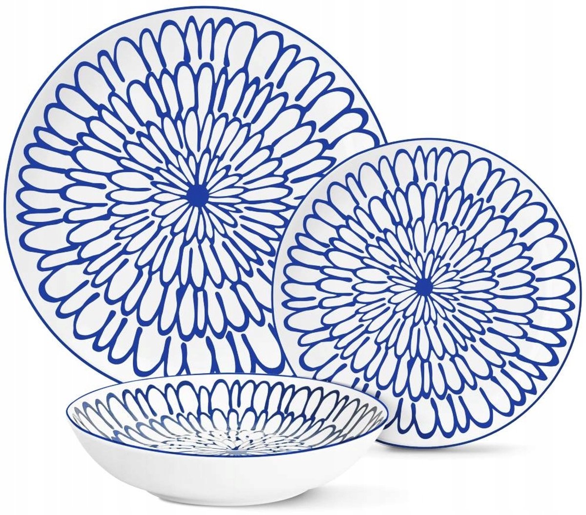 MG Home Fiori Porseleinen Servies - 18 Delig - 6 Personen - Wit