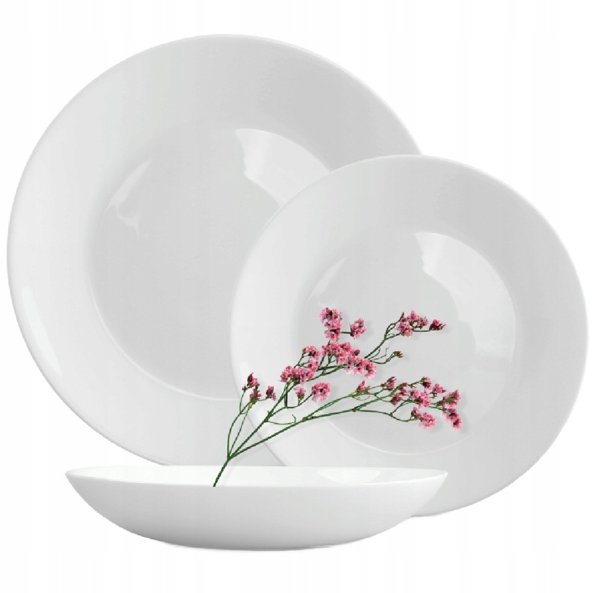 MG Home Abria 18-delig servies, wit, gehard glas, rond