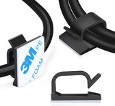BOTC Kabelclips - 100 stuks zelfklevend - Kabelhouder voor kabelorganizer - Buitenverlichtingsclips Haken - Zwart