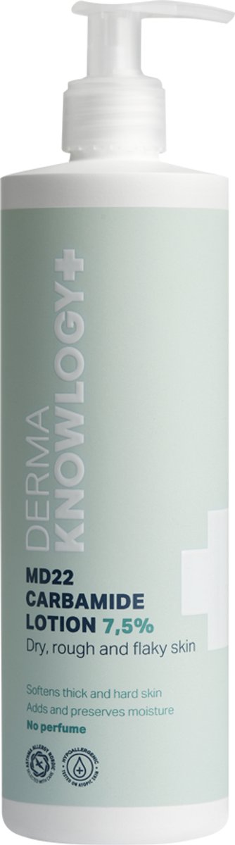 Dermaknowlogy+ - MD22 Urea Lotion 7,5% 400 ml - Voor Droge, Ruwe en Schilferige Huid - Met Ureum en Shea Butter - Parfumvrij
