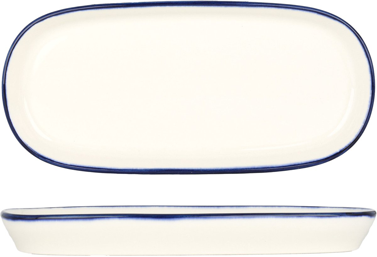 Bonna Serveerschaal - Linea Blue - Porselein - 21 cm - set van 2