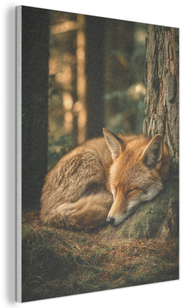 Akoestisch wandpaneel 30x40 cm - Vilt schilderij Vos - Bos - Slapen - Akoestische panelen - Geluidsdempende wanddecoratie - Geluidsisolatie woonkamer - Muurdecoratie geluidspanelen