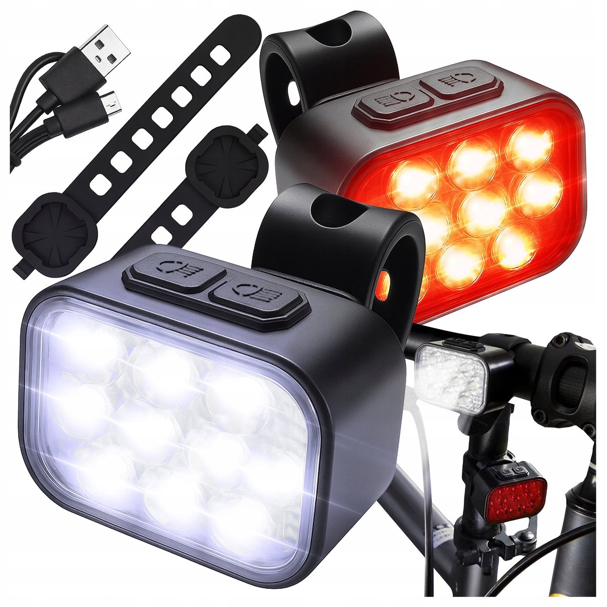 Alogy DuoRide™ Fietslamp Set LED USB-C Voor & Achter 500LM IP65