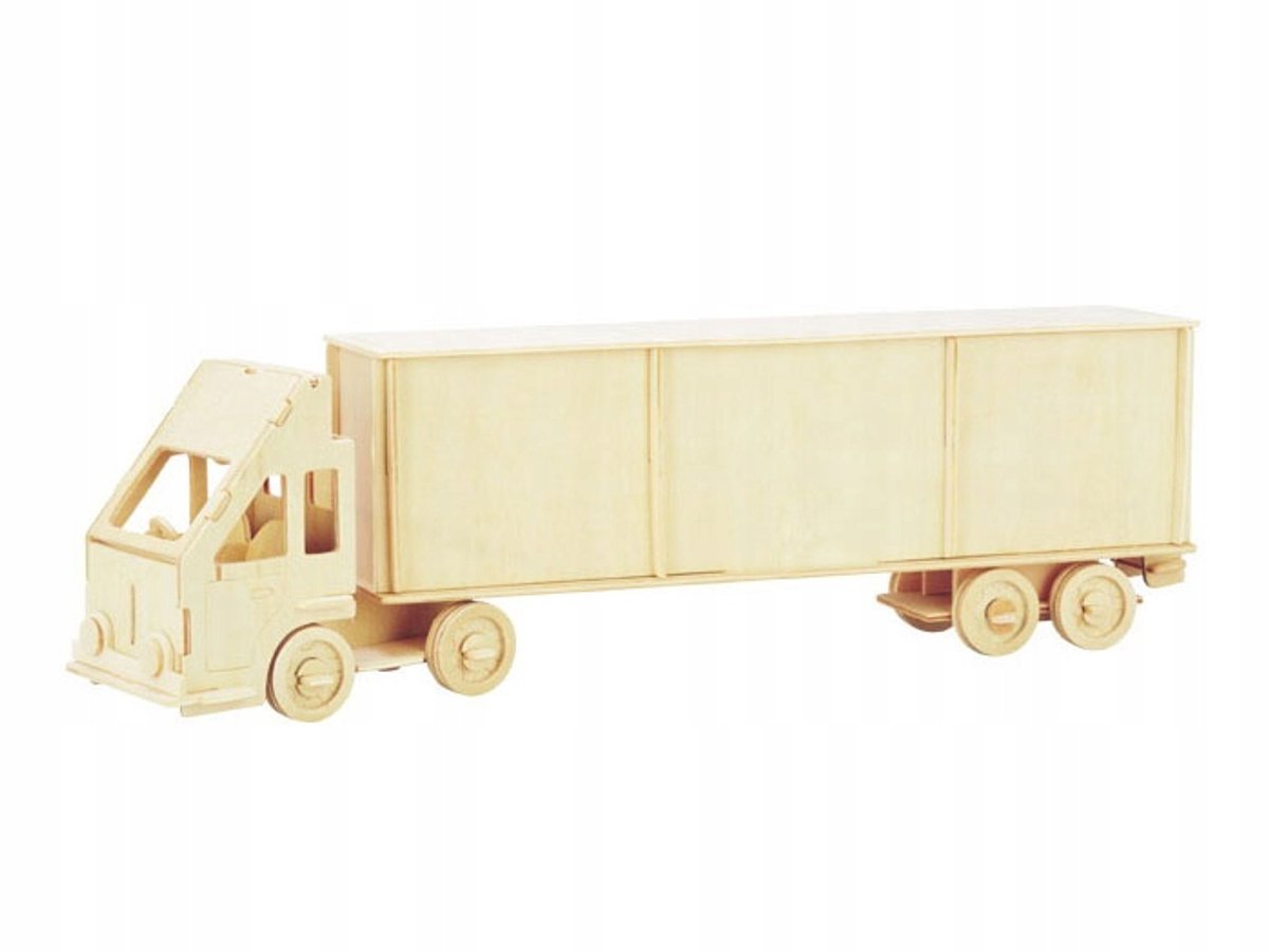 3D Houten Puzzelvrachtwagen met aanhanger - Sea-Land P097