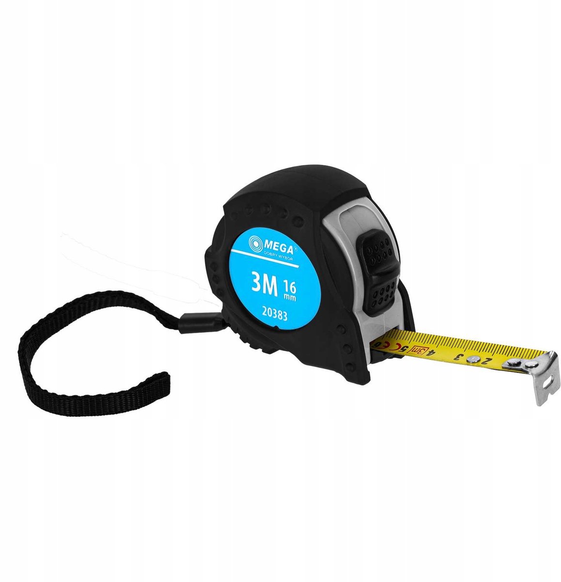 MEGA meetlint 3m 16mm rubber met stopfunctie, CE MID gecertificeerd