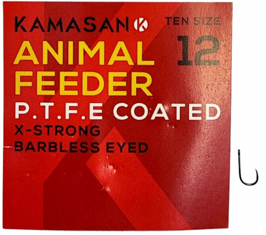 Kamasan Dierenvoeder Haken Maat 14 - Zonder Weerhaak, PTFE Coating van Kamasan — afbeelding 3