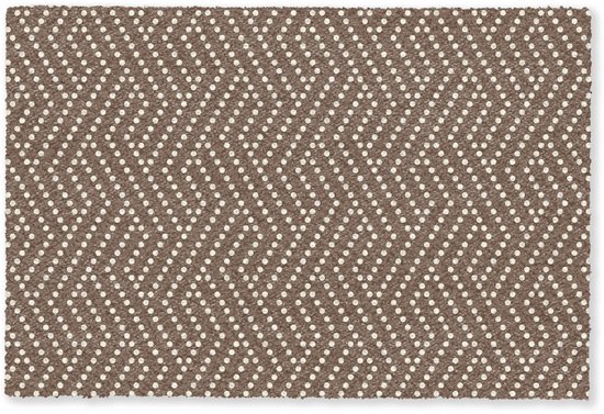 Deurmat 60x40 cm - Droogloopmat Stippen - Bruin - Beige - Patroon - Mat voor binnen - Schoonloopmat - Deurmatten met print - Inloopmat