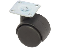 Dubbel bokwiel - kunststof - 40 mm - 20 kg - met plaat – Dörner + Helmer