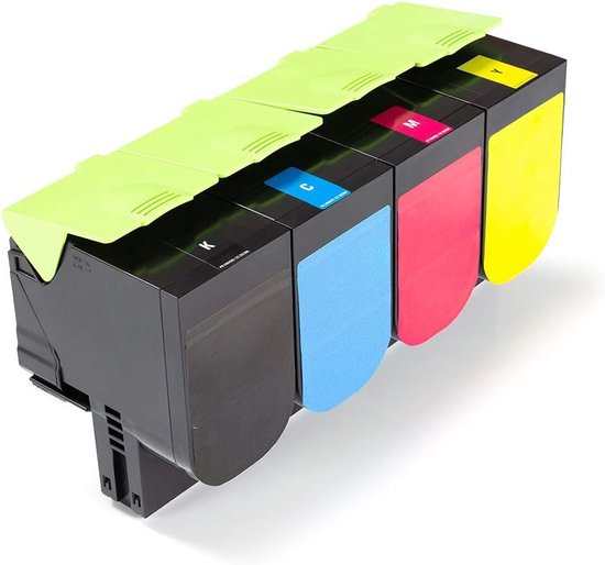 INKFIND 75M2H Noir/Cyan/Magenta/Jaune cartouche de toner compatible avec Lexmark 75M2HK0 75M2HC0 75M2HM0 75M2HY0 convient pour Lexmark CS531dw/CX532adwe - 4-pack BK/C/M/Y