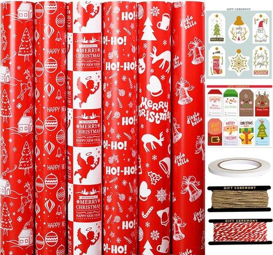 Dubbelzijdig kerst inpakpapier hond | Inpakpapier groothandel