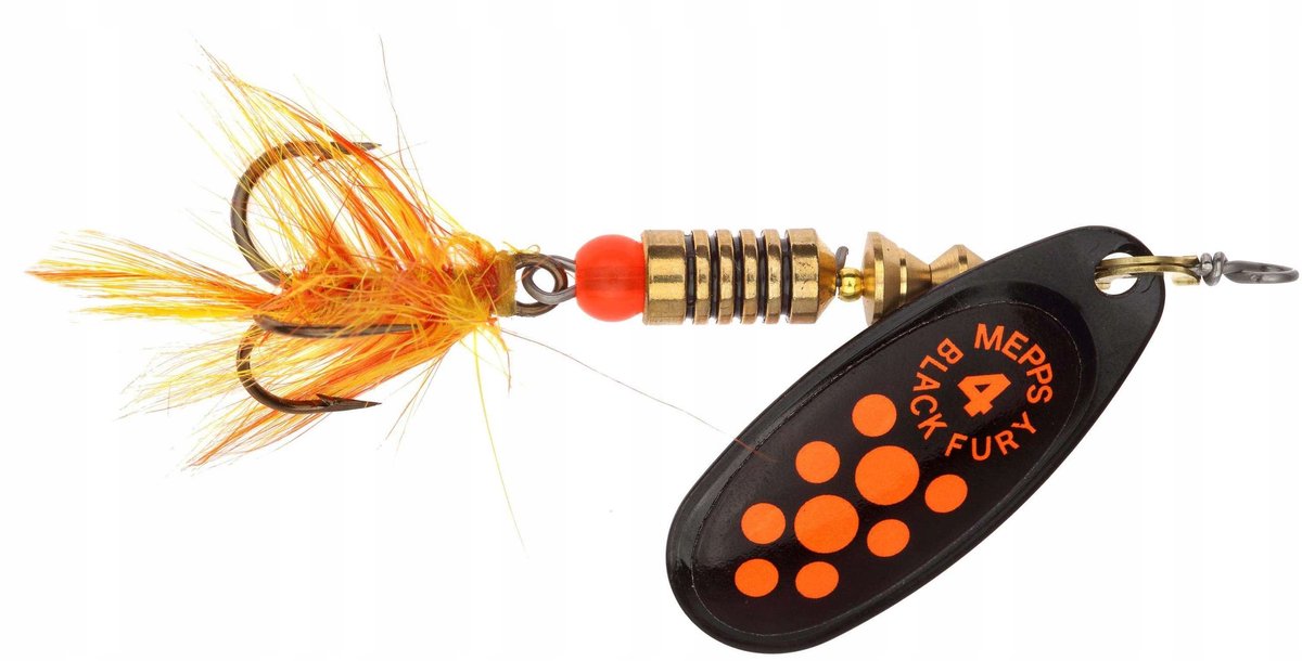 Mepps Black Fury Mouche Spinner - Zwart/Rood - 4/8g