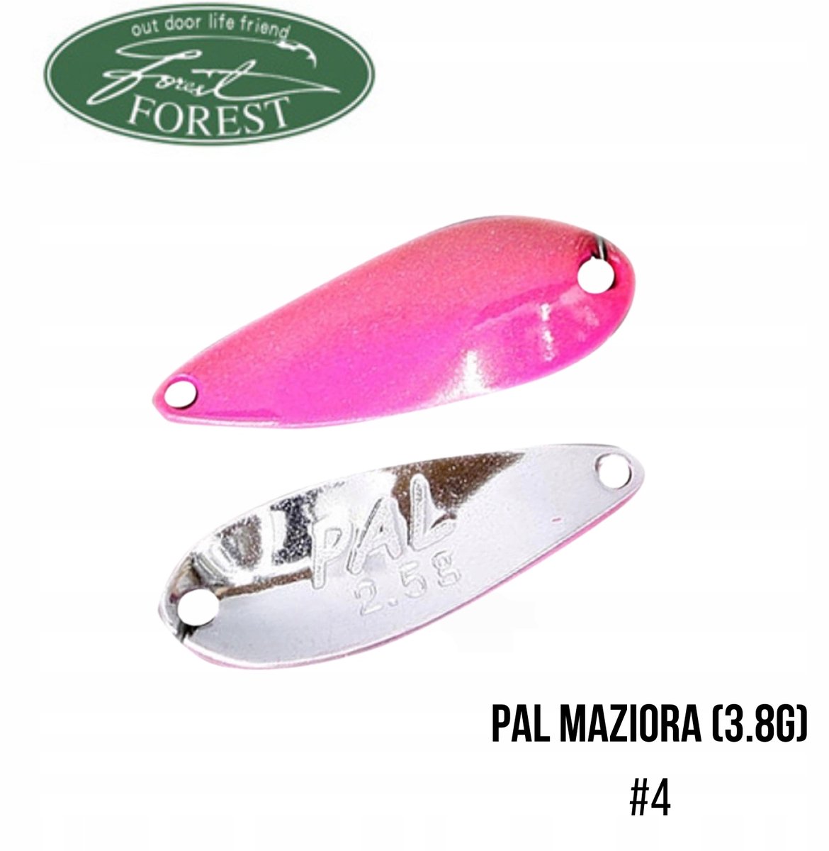 Forest PAL Maziora Wobbler 3,8 g - Koraalroze Majo/Zilver