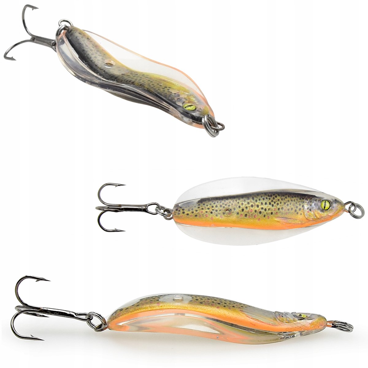Devil Spoon Wobbler met Vis - Transparant en drievoudige haak