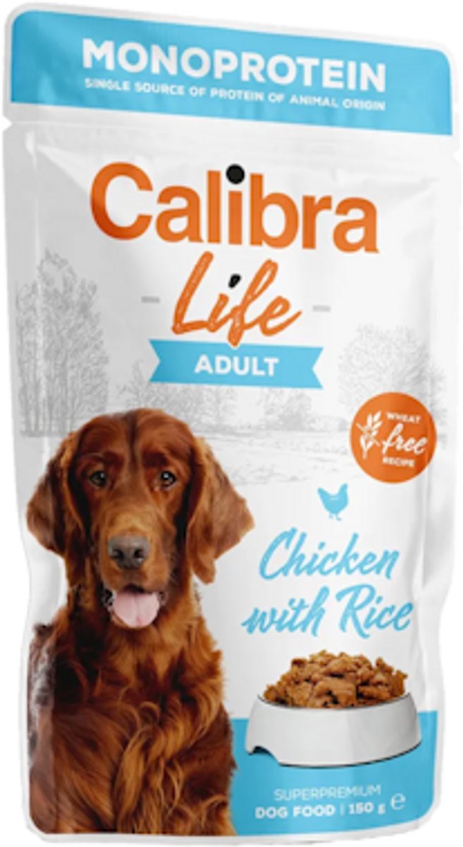 Calibra Calibra Dog Life Adult Natvoer Hond - 10 x 150 gram - Kip