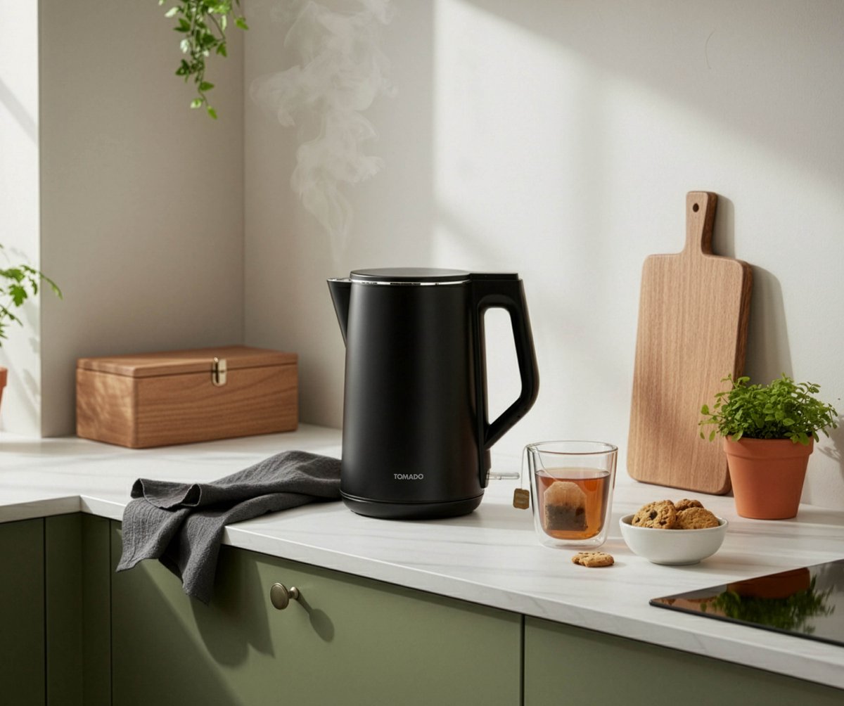 Tomado TWK1708B - Waterkoker - 1,5 liter - Dubbelwandig - 2200 watt - BPA vrij - Matzwart — afbeelding 2
