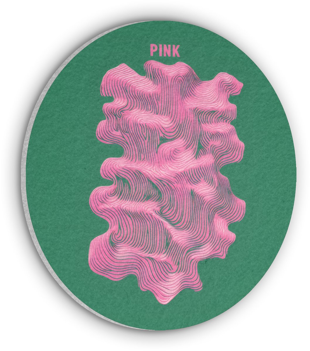 Akoestisch wandpaneel rond 80x80 cm - Vilt schilderij Abstract - Pink - Lijnen - Groen - Ronde akoestische panelen - Geluidsdempende wanddecoratie - Geluidsisolatie wandcirkel - Muurdecoratie geluidspanelen