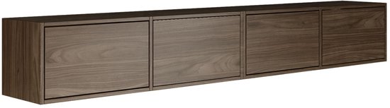 Selsey Framme – Hangend tv-meubel met vier kleppen 200 cm, houtlook walnoot Wisconsin
