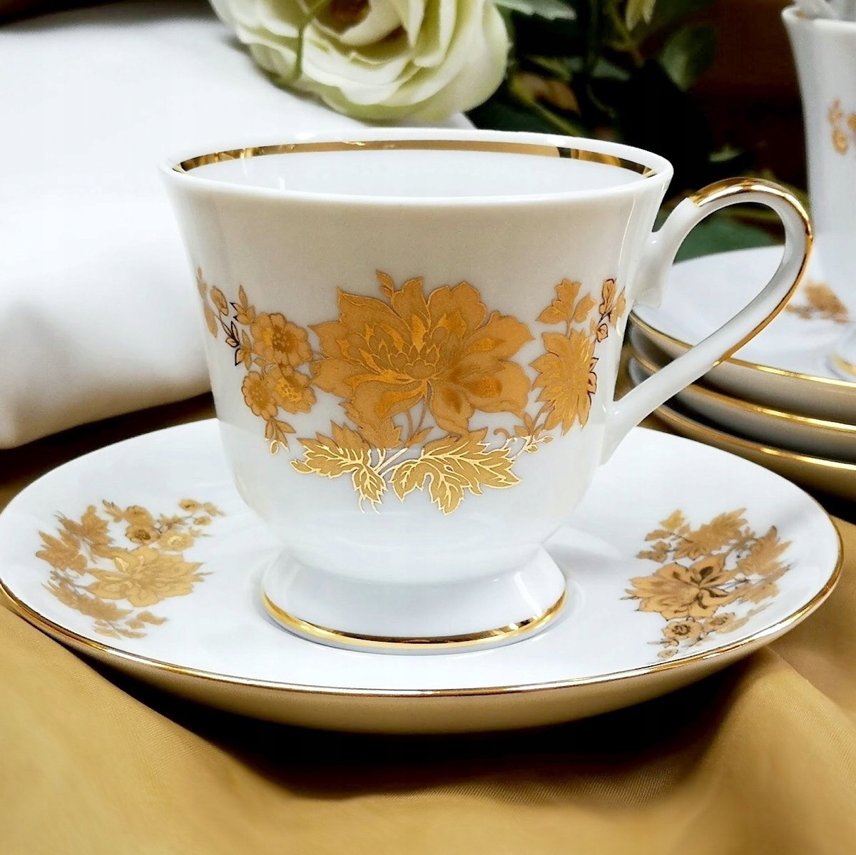 Chodzież Astra Koffieservies 6 personen, 12 delig, goudkleurig