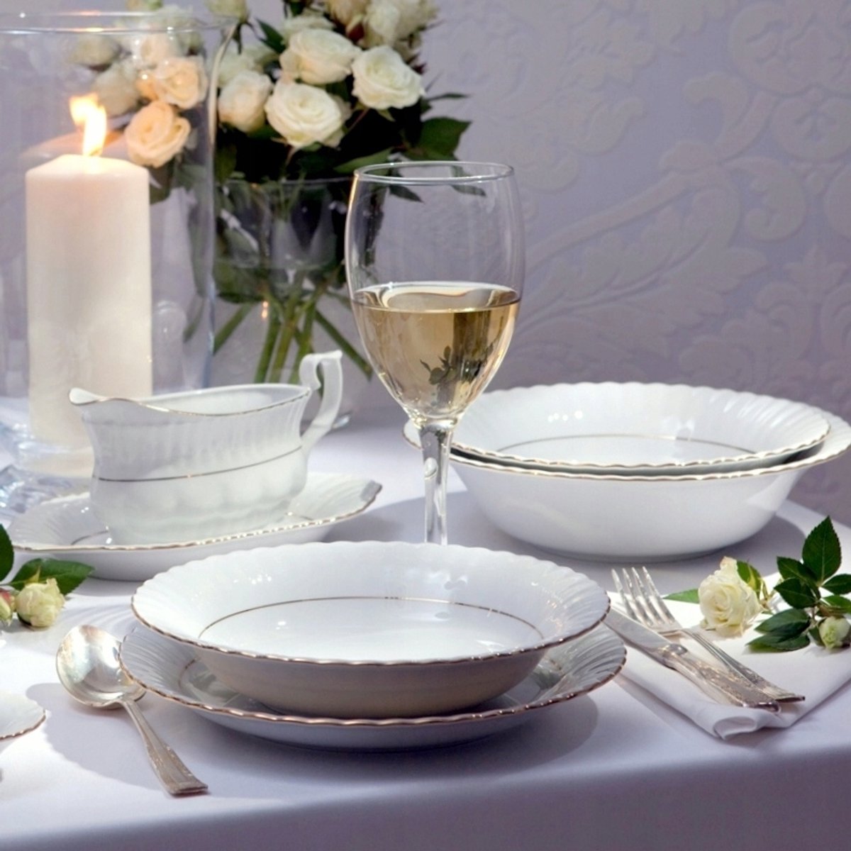 Porseleinen Servies 18-delig voor 6 Personen - Gouden Rand