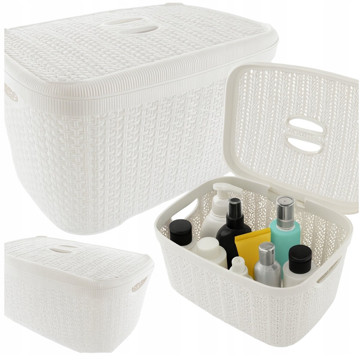 Grijze Kunststof Opbergbox met Deksel - 12L Organizer