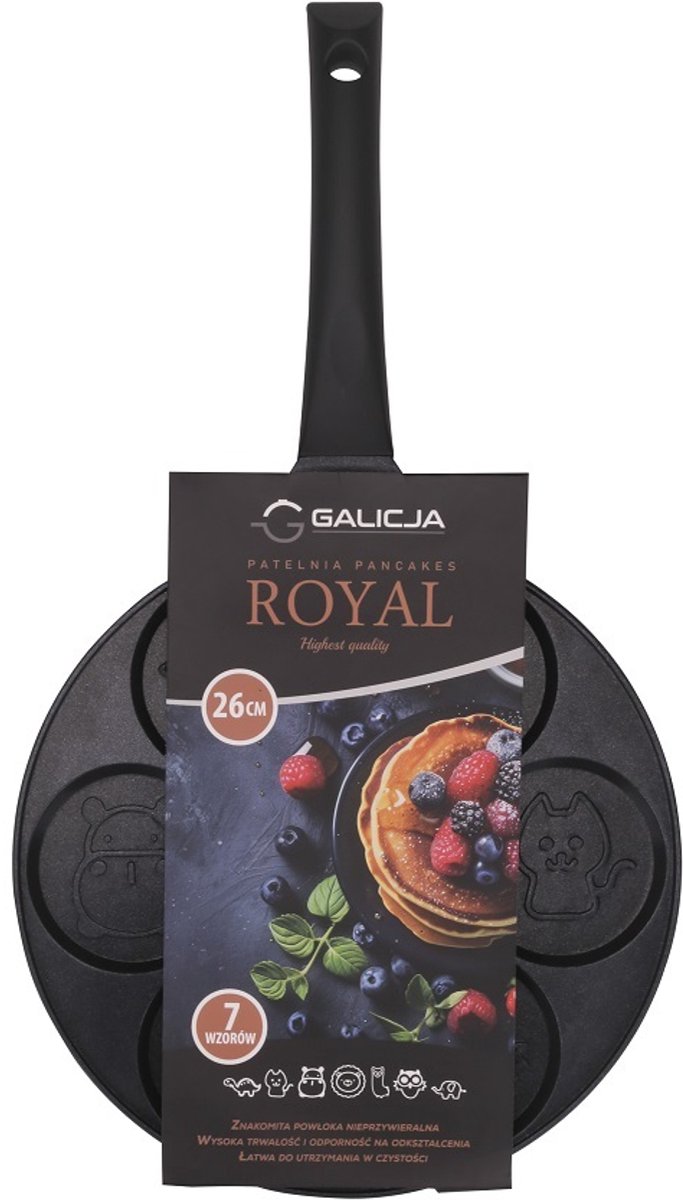 Royal Pancakes Koekenpan 26 cm - Antiaanbaklaag, Dierenpatronen