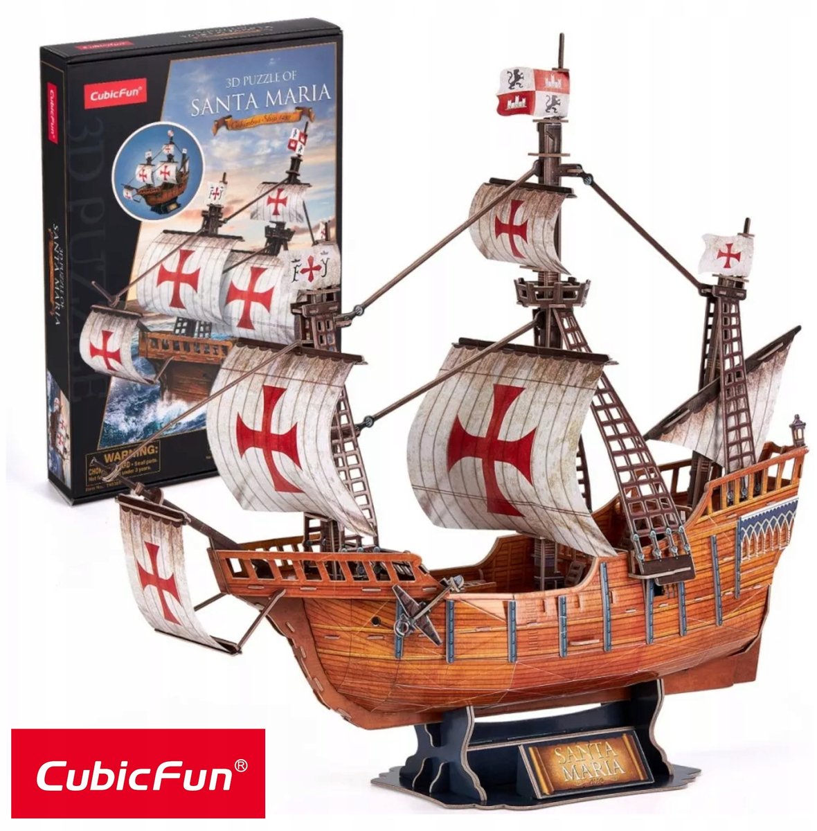 CubicFun 3D Puzzel Santa Maria Zeilboot - 204 Stukken