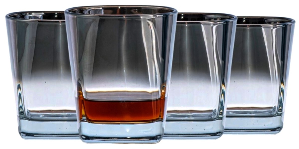 Ambition Metalized Whiskyglazen 300ml - Set van 4