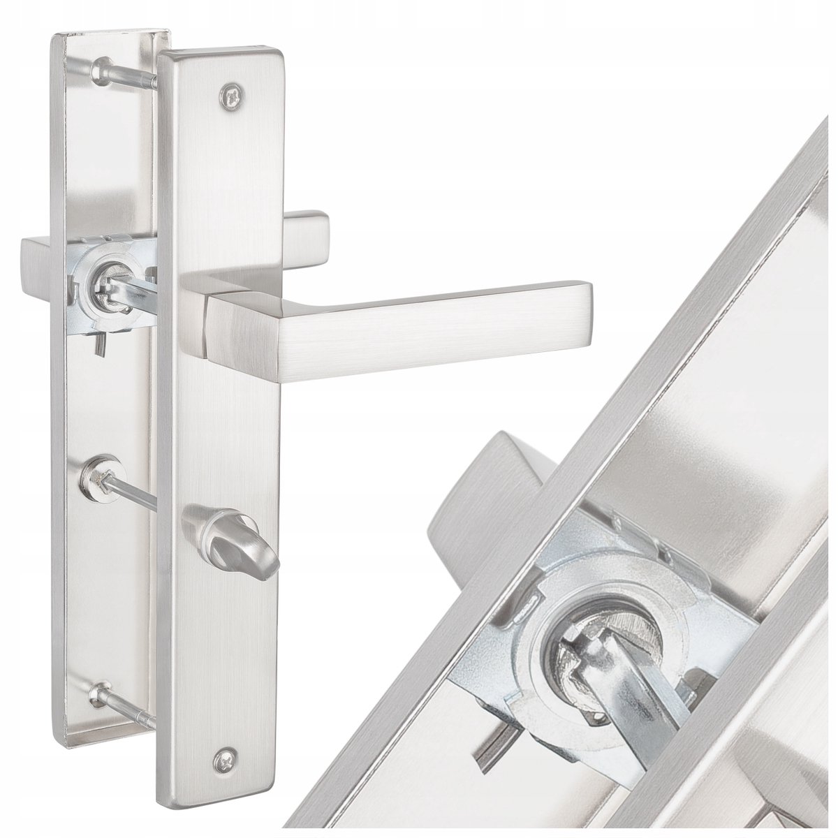 Deurklink WC Nikkel Geborsteld 72mm Universeel Links/Rechts