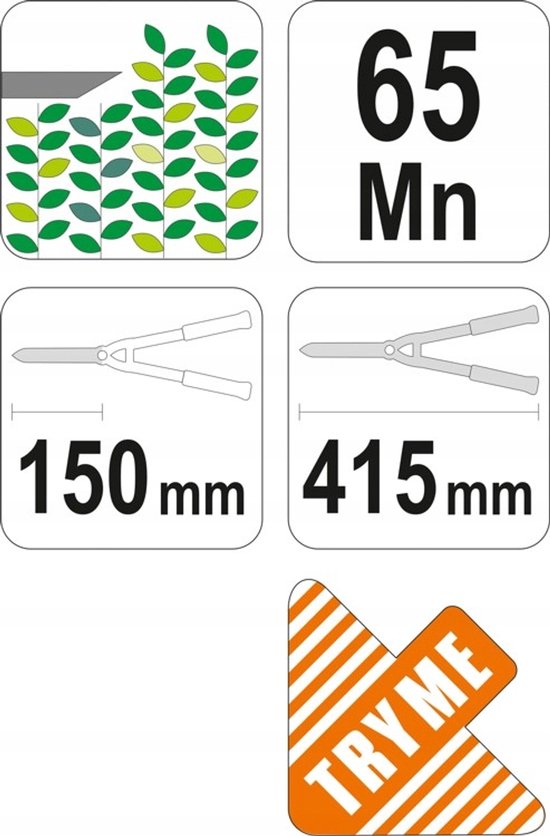 Handmatige Mini Heggenschaar 415mm - Duurzaam Mangaanstaal — afbeelding 3