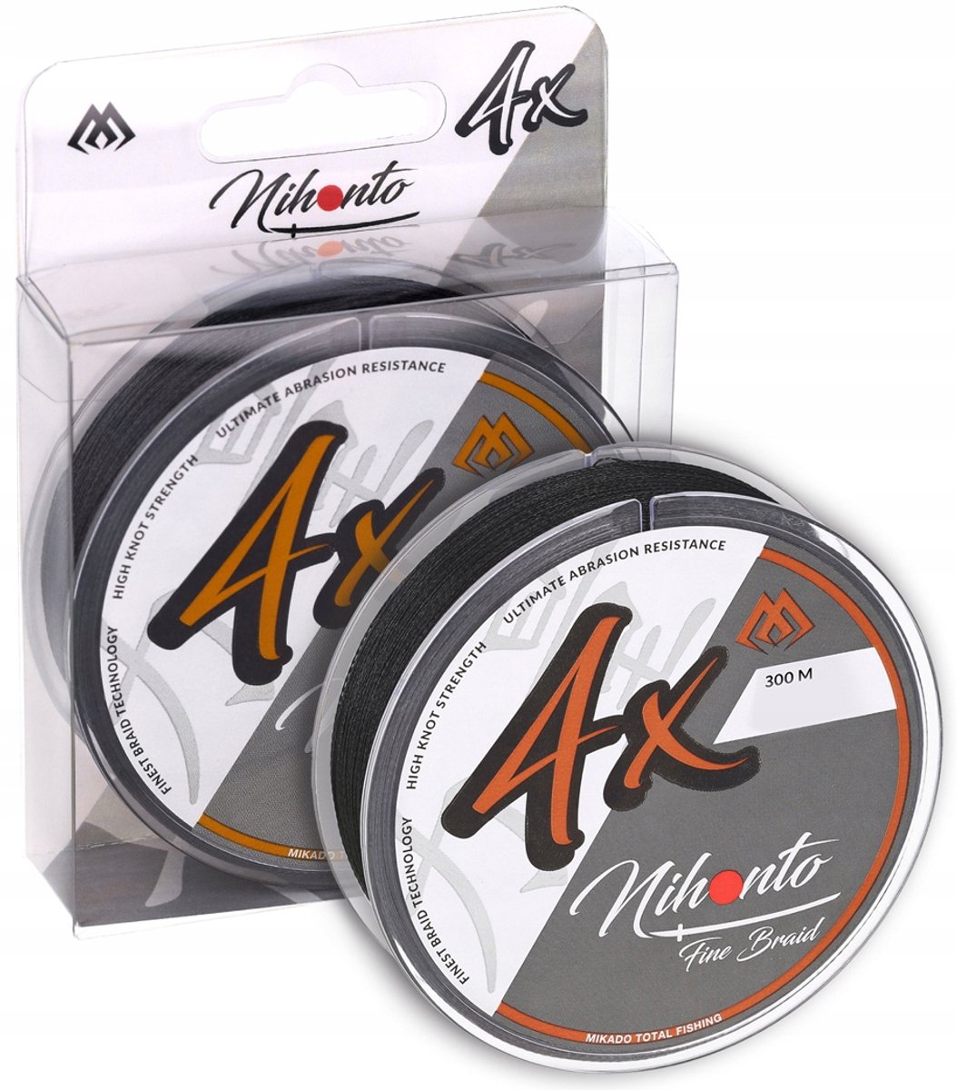 Mikado Nihonto Fijne Vlecht Vislijn - 0,25 mm, 300 m, Zwart