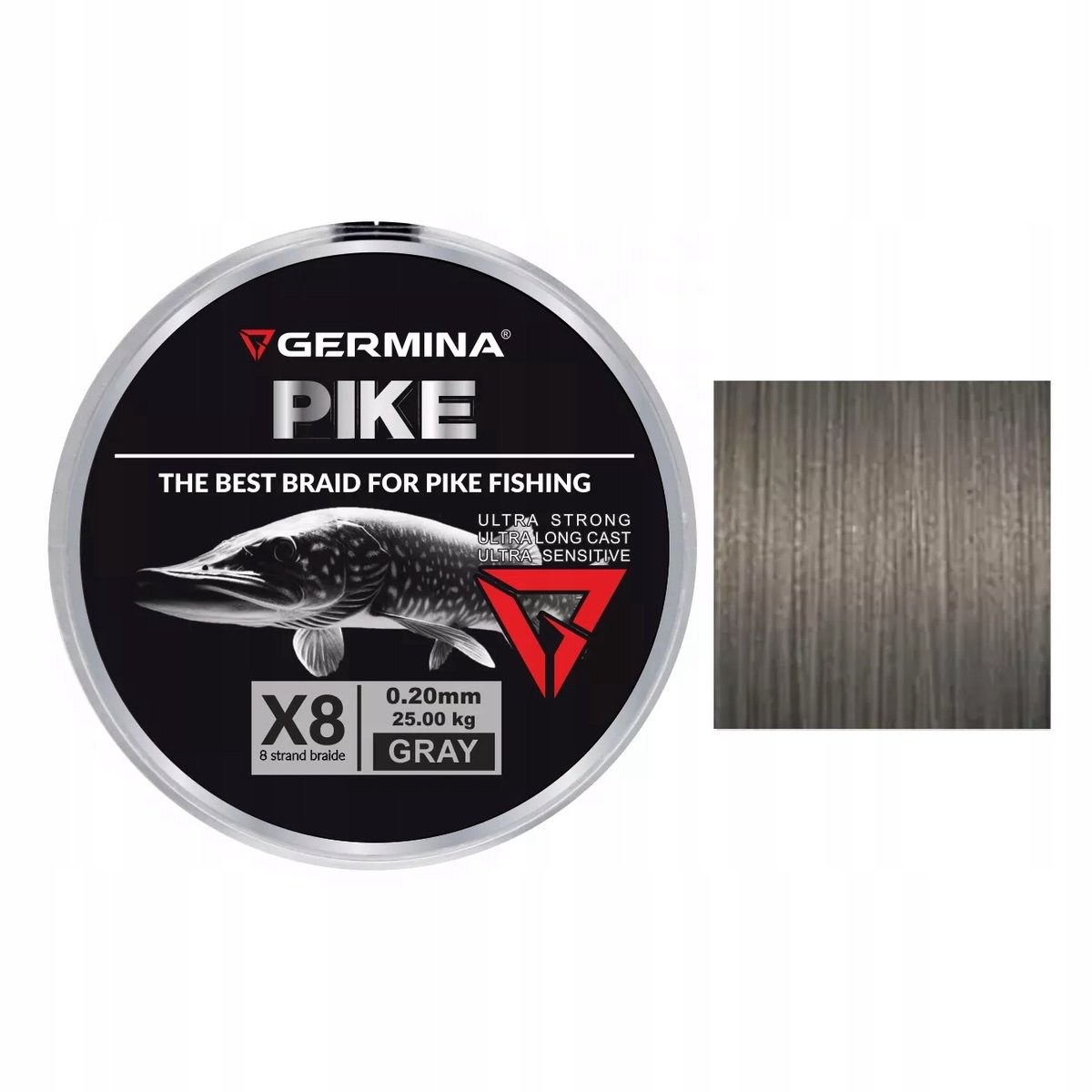 GERMINA Pike Spinn Braid X8 Vislijn 0.20mm 25kg 150m