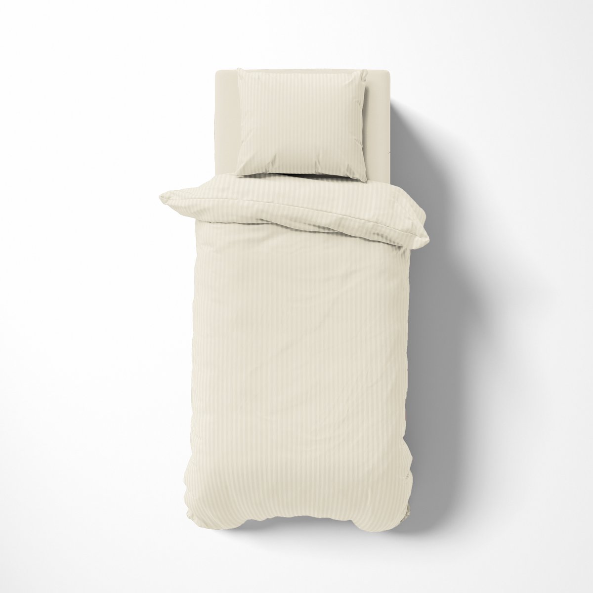 Adamassek Beddengoed 140x200cm + Kussensloop 70x80cm Crème