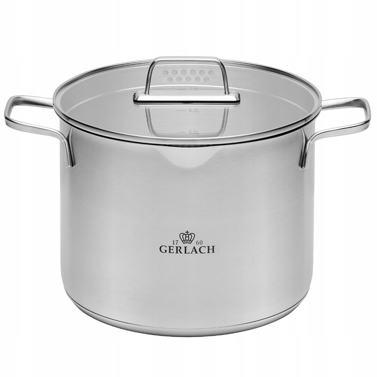 Gerlach Ambiente 7L RVS Pan met Deksel - Grote Kookpan 24cm