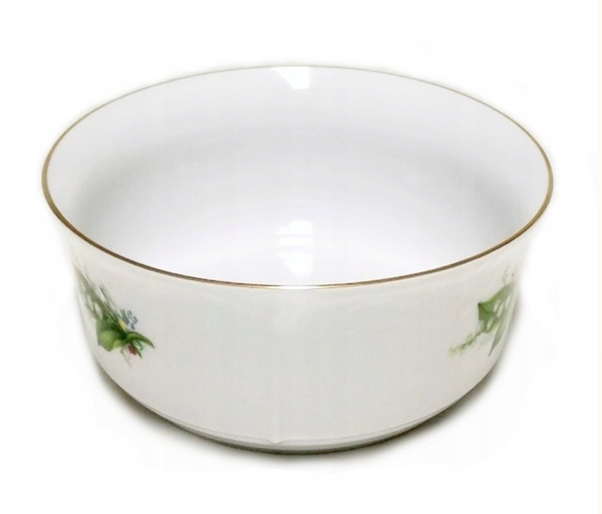 Kamélia Saladekom 17 cm - Handbeschilderd porselein met gouden decoratie