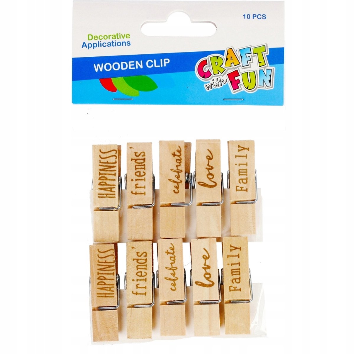 CRAFT WITH FUN Houten Knijpers met Tekst - Knutselen & Decoratie