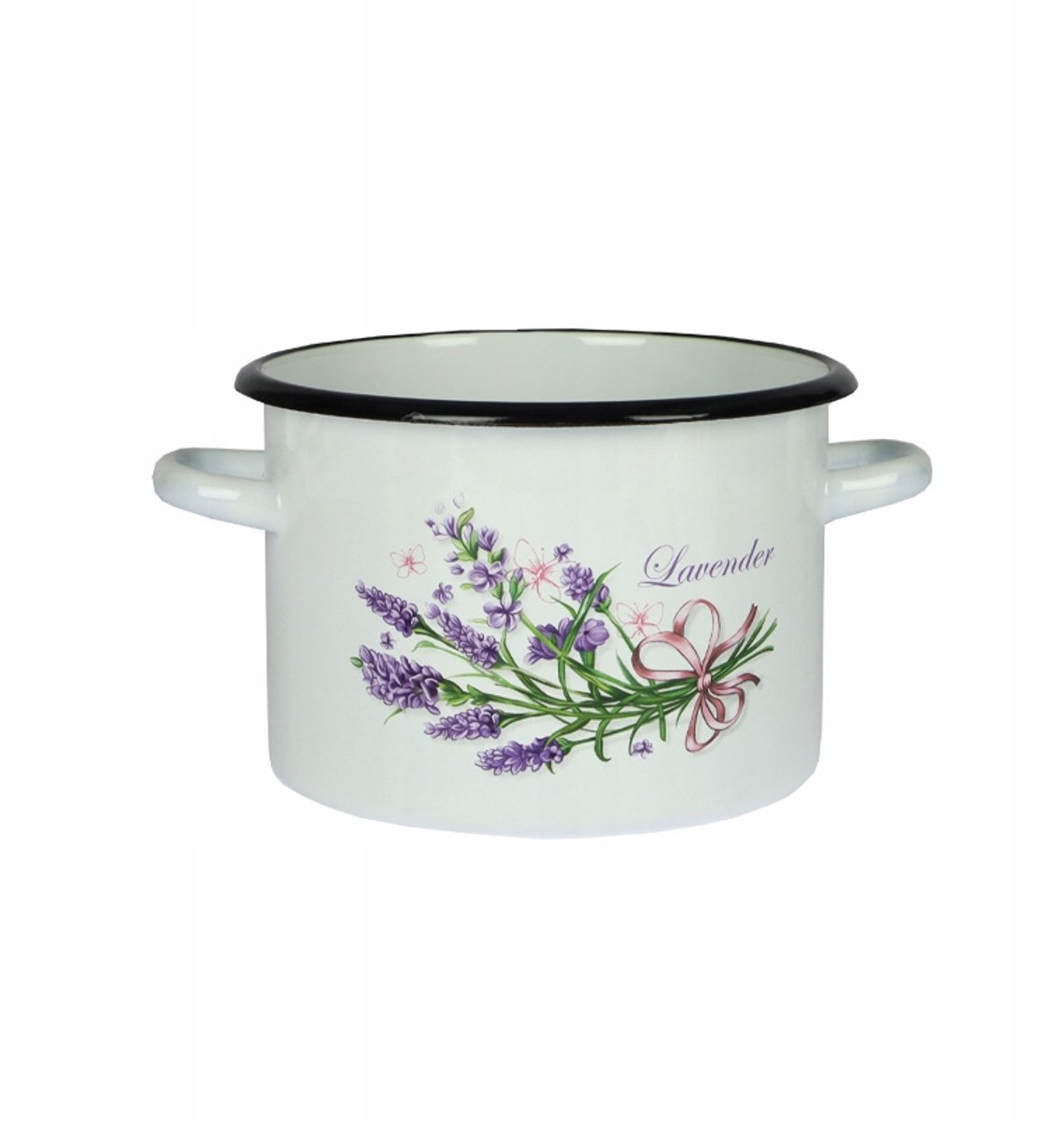 Silesia Emalia Lavendel Emaille Pan 3L - Met Bloemenprint
