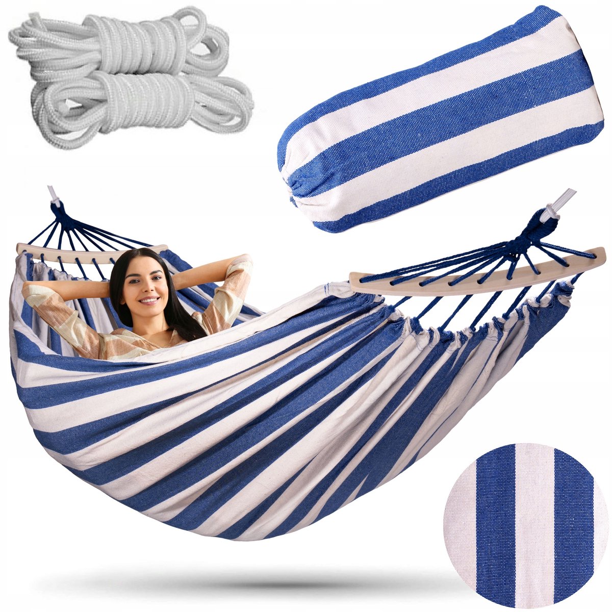 Grote 2-persoons XXL Hamak Tuin - Sterk & Comfortabel - Marine Kleur