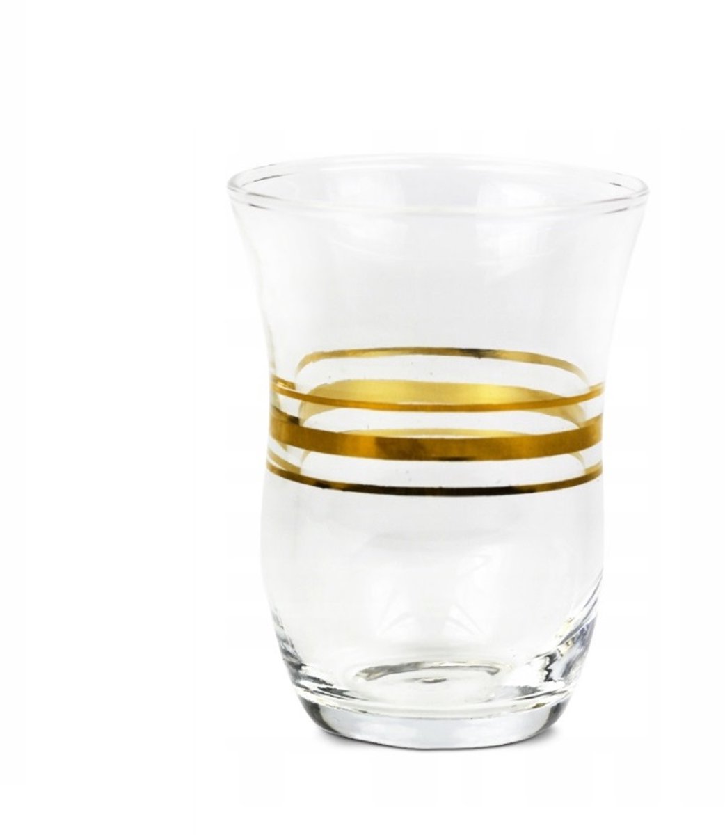 Elegante theeglas met gouden decoratie, 80 ml, 1 stuk