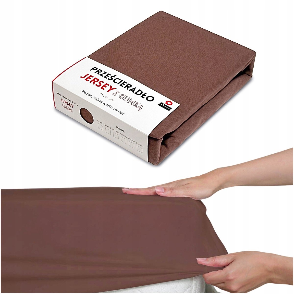 Jersey Hoeslaken 140x200cm Katoen Bruin met Elastiek