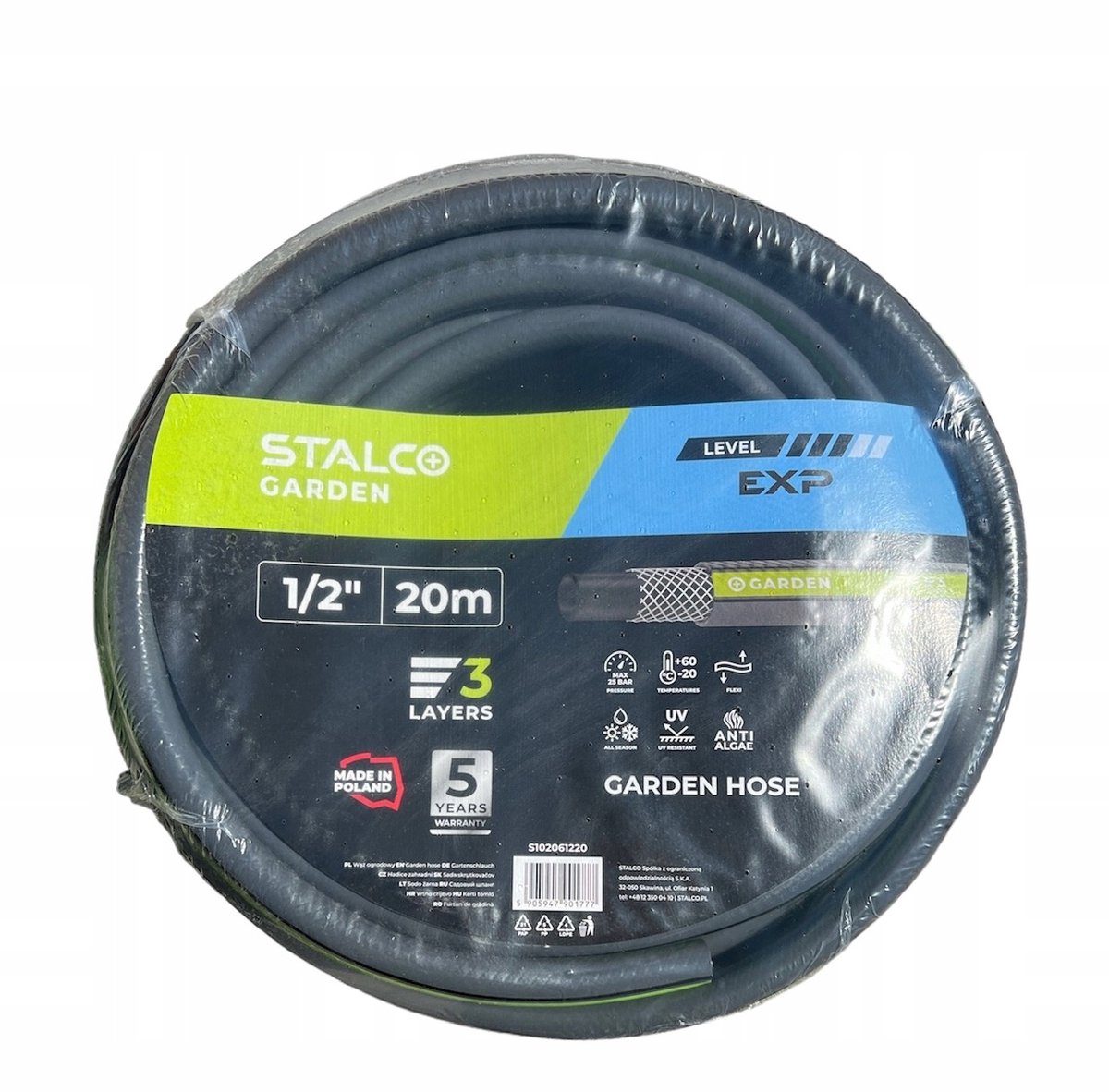 Stalco Expert Tuinslang 1/2" 20m - 3-laags, UV-bestendig